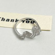 Fashion Silver Alloy Geometric Pleated Ring