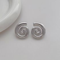Fashion Silver Gold-plated Copper Thread Stud Earrings