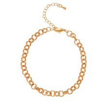 Fashion Golden 2 Copper Thick Chain Circle Bracelet
