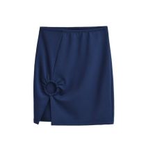 Fashion Navy Blue Hollow Ring Skirt