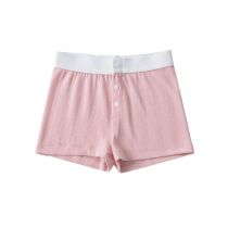 Fashion Light Pink Cotton Buttoned Shorts