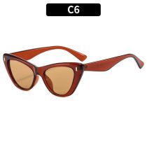 Fashion Dark Tea Frame And Light Tea Slices Ac Cat Eye Sunglasses