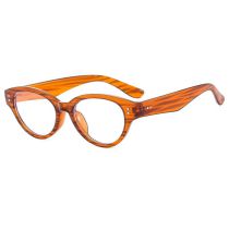 Fashion Wood Grain Frame White Piece Cat Eye Rice Stud Sunglasses