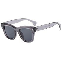 Fashion Translucent Gray Frame Gray Film Ac Rice Nail Large Frame Sunglasses