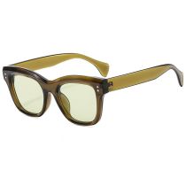 Fashion Olive Green Frame Green Film Ac Rice Nail Large Frame Sunglasses
