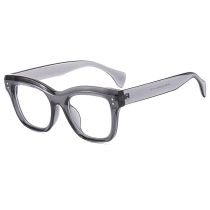 Fashion Translucent Gray Framed White Film Ac Rice Nail Large Frame Sunglasses