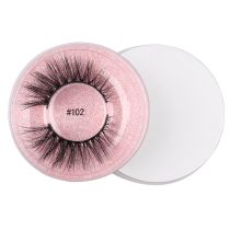 Fashion #102 (round Pink) Imitation Mink Three-dimensional False Eyelashes