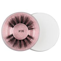 Fashion #106 (round Pink) Imitation Mink Three-dimensional False Eyelashes