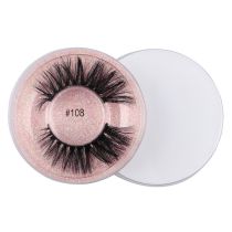 Fashion #108 (round Pink) Imitation Mink Three-dimensional False Eyelashes
