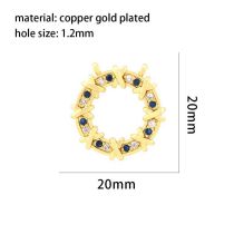 Fashion Blue Copper Inlaid Zirconium Ring Pendant