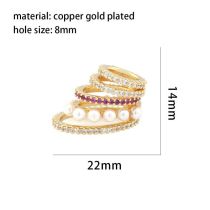 Fashion Rose Red Copper Diamond Pearl Geometric Pendant Accessories