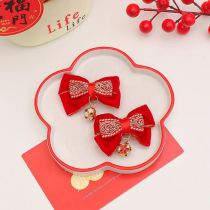 Fashion 2# Embroidery Bow Fabric Bow Children's Hair Clip