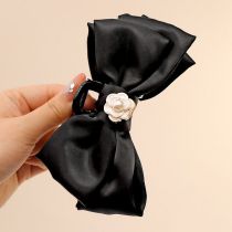 Fashion 7# Pearl White Flower Bow Fabric Bow Gripper