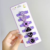 Fashion 3# Purple Color (with Cardboard Packaging) Resin Geometric Cartoon Hairpin Set