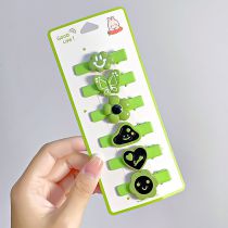 Fashion 5# Green Color (with Cardboard Packaging) Resin Geometric Cartoon Hairpin Set