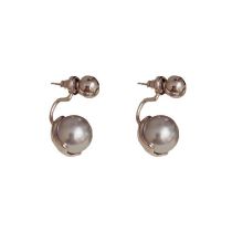 Fashion Silver Copper Size Pearl Earrings