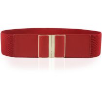 Fashion Gold Buckle Red Width 6cm75cm Metal Buckle Elastic Wide Waistband