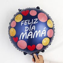 Fashion 50*spanish Mother's Day Polka Dot Round Blue Letter Latex Round Balloon