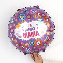 Fashion 50* Spanish Purple Flowers Mother's Day Letter Latex Round Balloon