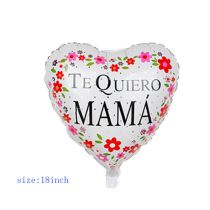 Fashion 50*mother's Day In Spanish On White Background Letter Latex Love Balloons