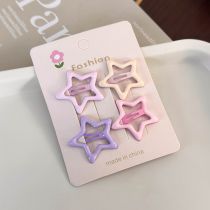 Fashion D Lacquer Five-pointed Star Alloy Five-pointed Star Hair Clip Set