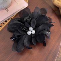 Fashion C Black Model Mesh Flower Clip