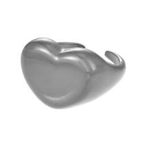 Fashion Silver Copper Heart Adjustable Ring