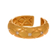 Fashion Golden 2 Copper Set Zircon Diamond Adjustable Ring