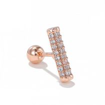 Fashion Rose Gold-6 Copper Inlaid Zirconium Geometric Piercing Nails