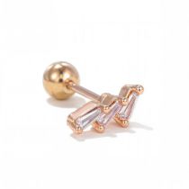 Fashion Rose Gold-7 Copper Inlaid Zirconium Geometric Piercing Nails