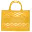 Fashion Yellow Pvc Hollow Large Capacity Handbag