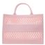 Fashion Pink Pvc Hollow Large Capacity Handbag