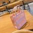 Fashion Small Pink Pvc Hollow Large Capacity Handbag