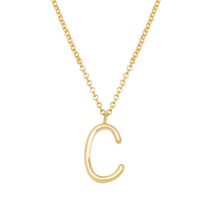 Fashion C Gold Stainless Steel 26 Letter Necklace