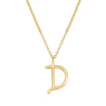 Fashion D Gold Stainless Steel 26 Letter Necklace
