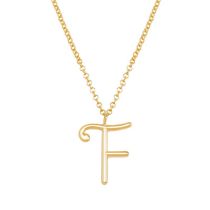 Fashion F Gold Stainless Steel 26 Letter Necklace