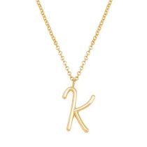 Fashion K Gold Stainless Steel 26 Letter Necklace