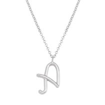 Fashion A Silver Stainless Steel 26 Letter Necklace