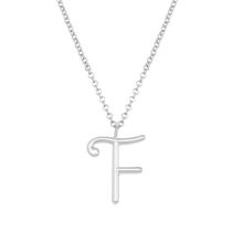 Fashion F Silver Stainless Steel 26 Letter Necklace