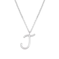 Fashion J Silver Stainless Steel 26 Letter Necklace
