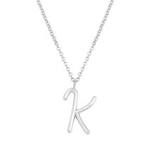 Fashion K Silver Stainless Steel 26 Letter Necklace