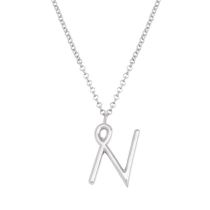 Fashion N Silver Stainless Steel 26 Letter Necklace