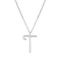 Fashion T Silver Stainless Steel 26 Letter Necklace