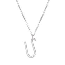 Fashion U Silver Stainless Steel 26 Letter Necklace