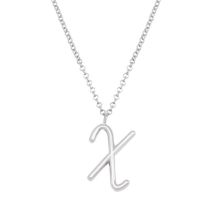 Fashion X Silver Stainless Steel 26 Letter Necklace