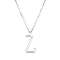 Fashion Z Silver Stainless Steel 26 Letter Necklace