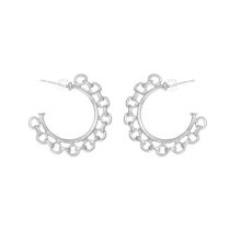Fashion White King Metal Chain C-shaped Earrings