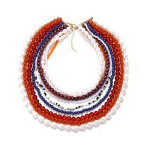 Fashion Color Multi-layer Imitation Pearl Bead Necklace