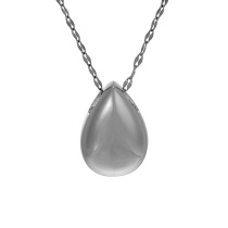 Fashion Silver Titanium Steel Water Drop Pendant Necklace