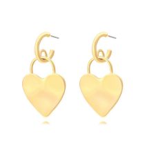 Fashion Gold Alloy Heart Shaped Earrings